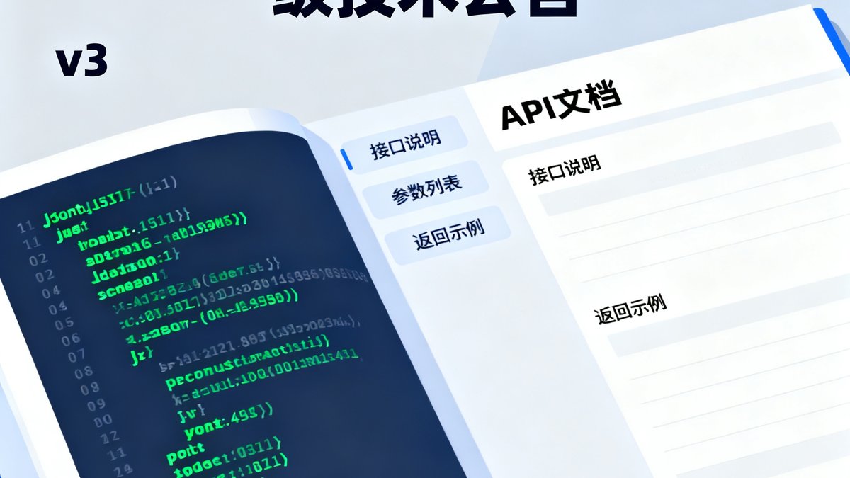 雷速比分API接口v3版本升级的技术公告封面图，展示代码片段和API文档的视觉化呈现